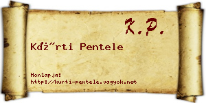 Kürti Pentele névjegykártya